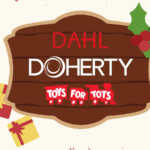 Toys for Tots, Doherty Staffing Solutions, and Dahl Consulting logo graphic