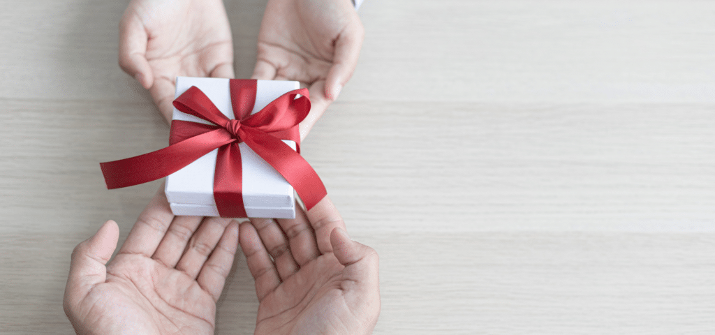 giving a gift to someone